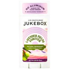 JUKEBOX Lavender Fields Forever deodorant packaging showcases premium scent