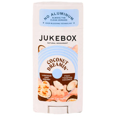 JUKEBOX natural deodorant for women with Coconut Dreamin' scent and aluminum-free protection.