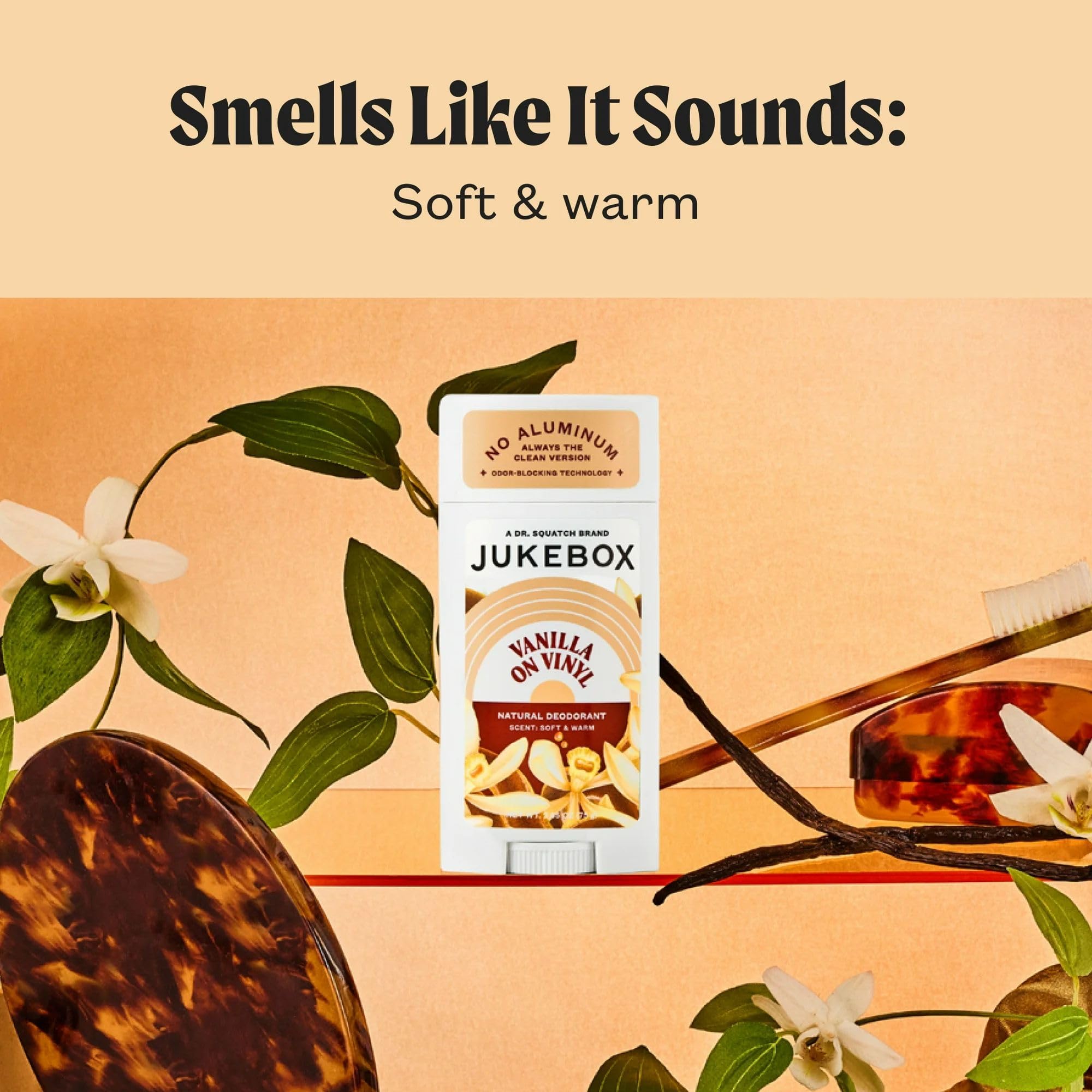 Cruelty-free badge on JUKEBOX Vanilla on Vinyl packaging