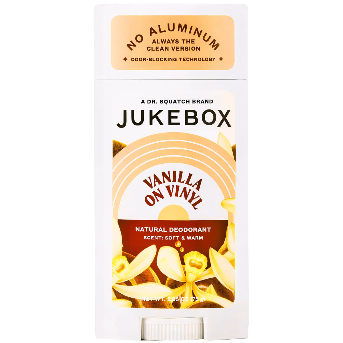 JUKEBOX Vanilla on Vinyl deodorant bottle front for daily use