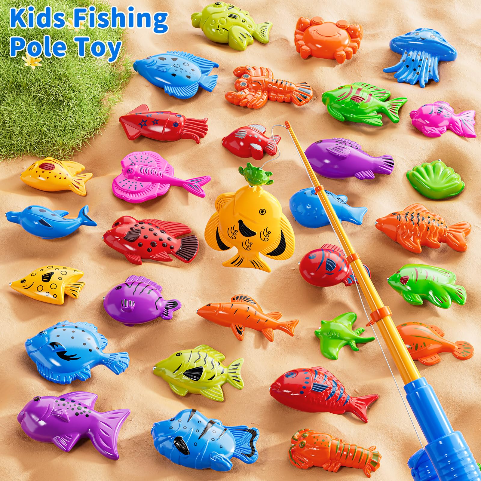 JUKUDAHU educational toy supports fine motor skills with varied fish shapes and colors.