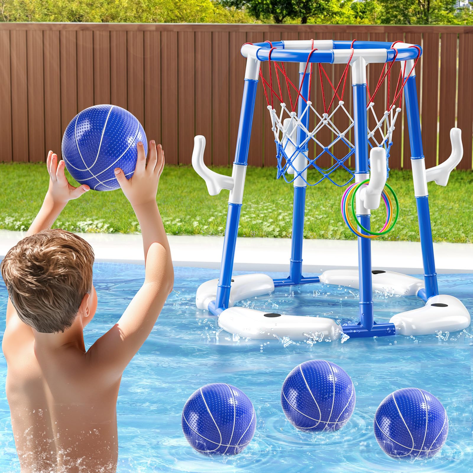JUKUDAHU four-balls-and-pump included for convenient setup and play.