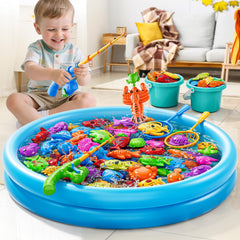 JUKUDAHU magnet fishing toy fish-models provide colorful targets that spark color recognition.