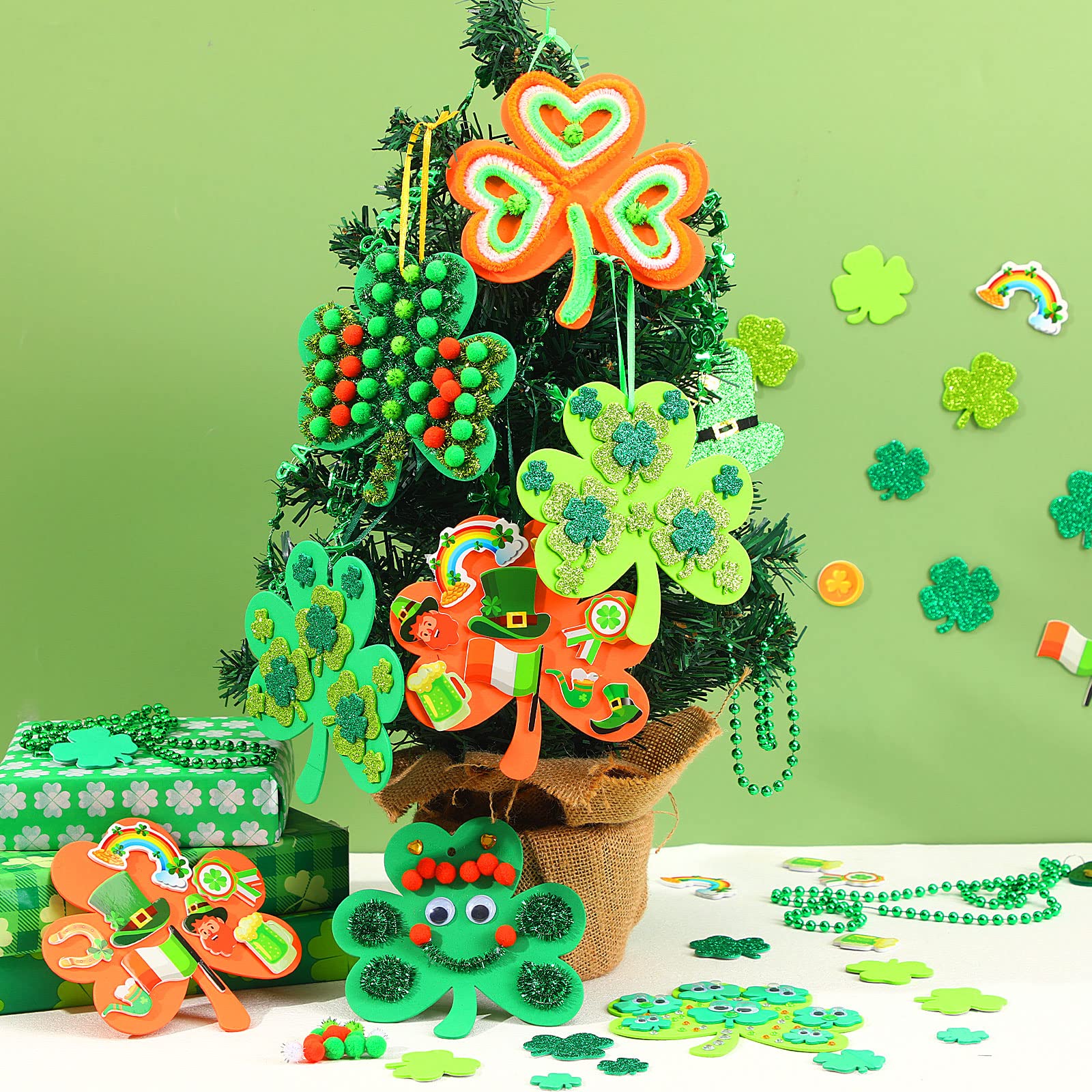 JULBEAR colorful foam stickers enable easy, vibrant Patrick's crafts.