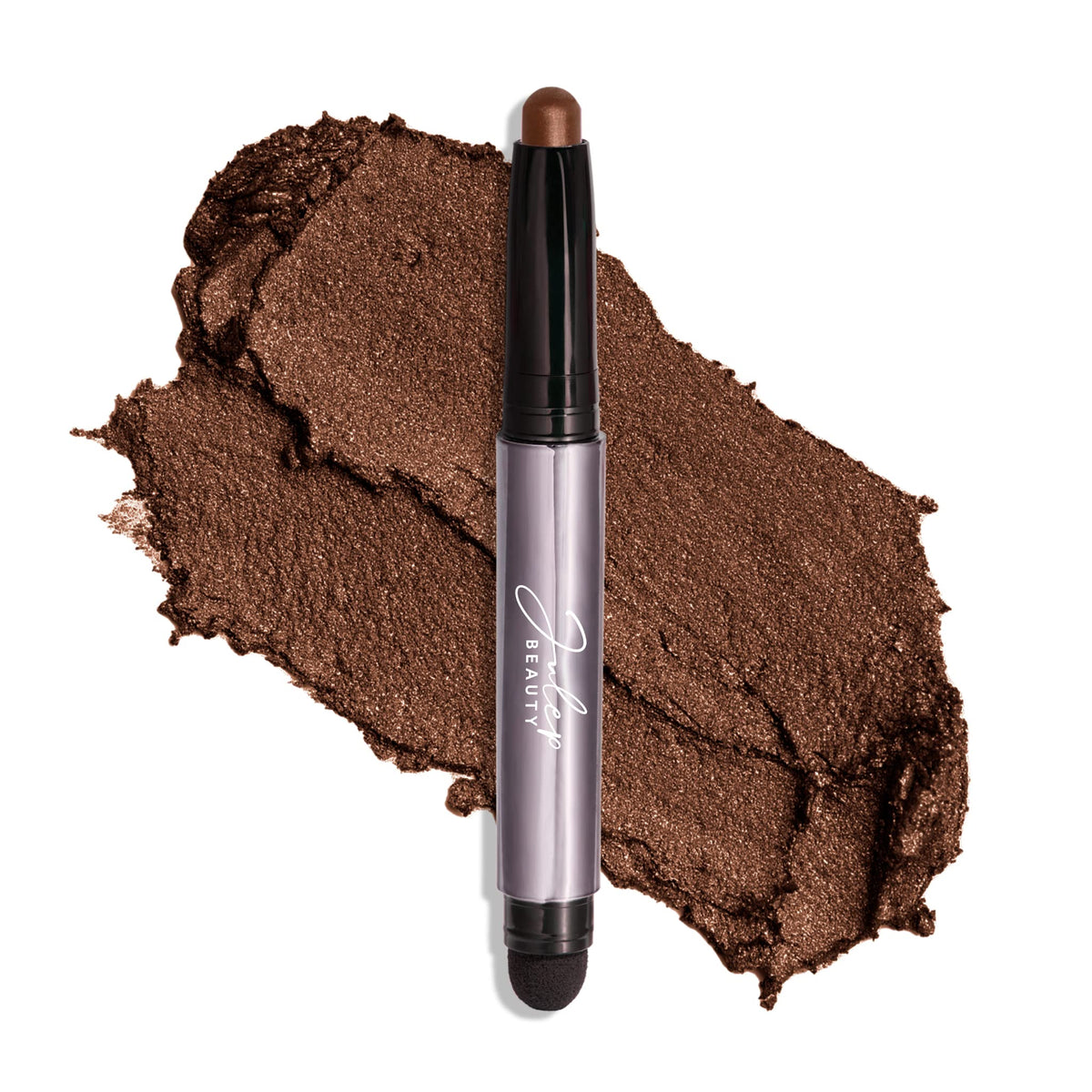 Julep Eyeshadow 101 Cocoa Shimmer close-up shows rich brown shimmer for everyday wear