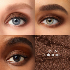 Julep Eyeshadow 101 Cocoa Shimmer swatch demonstrates buildable color without creasing
