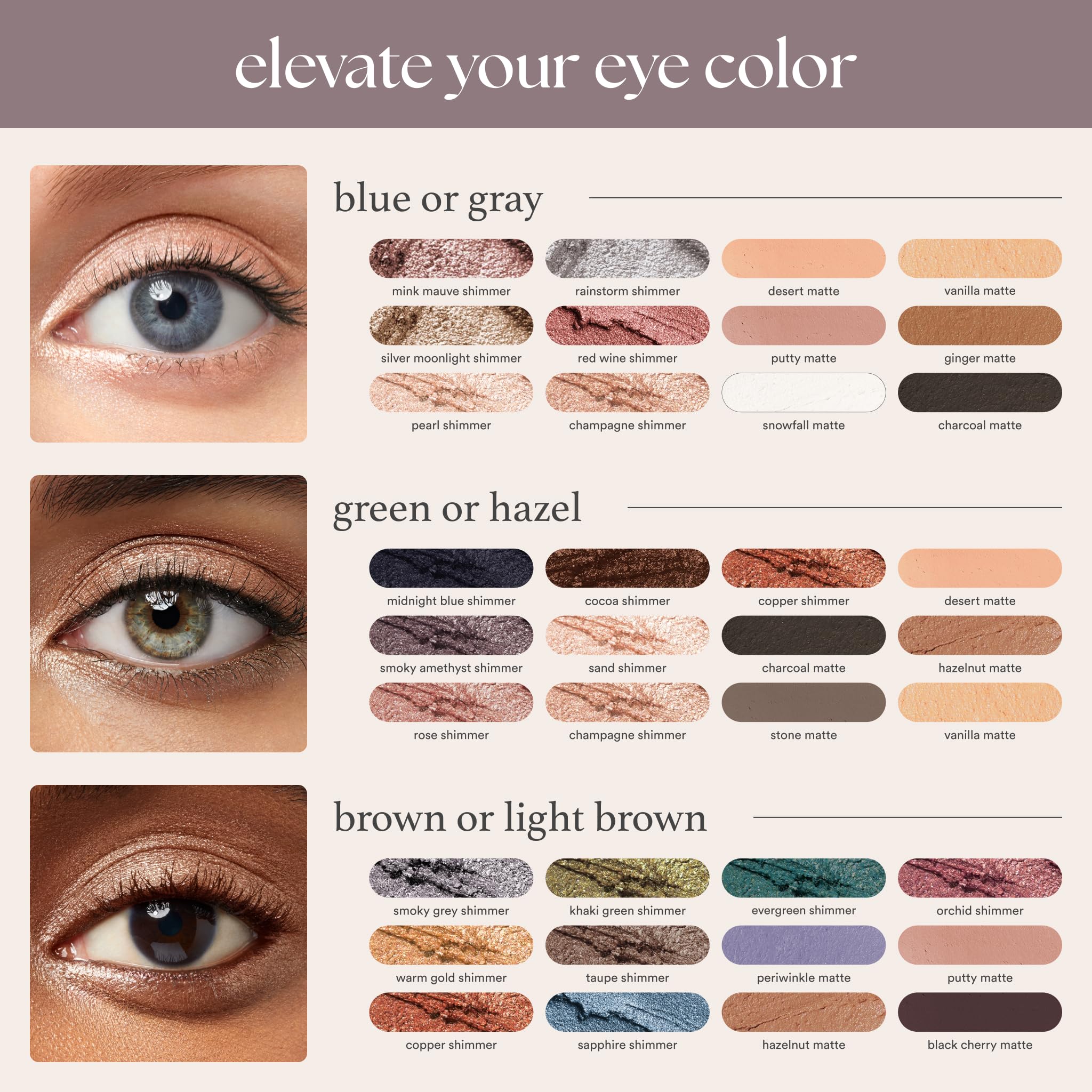 Julep Eyeshadow 101 hazelnut shade creates versatile day-to-night looks.