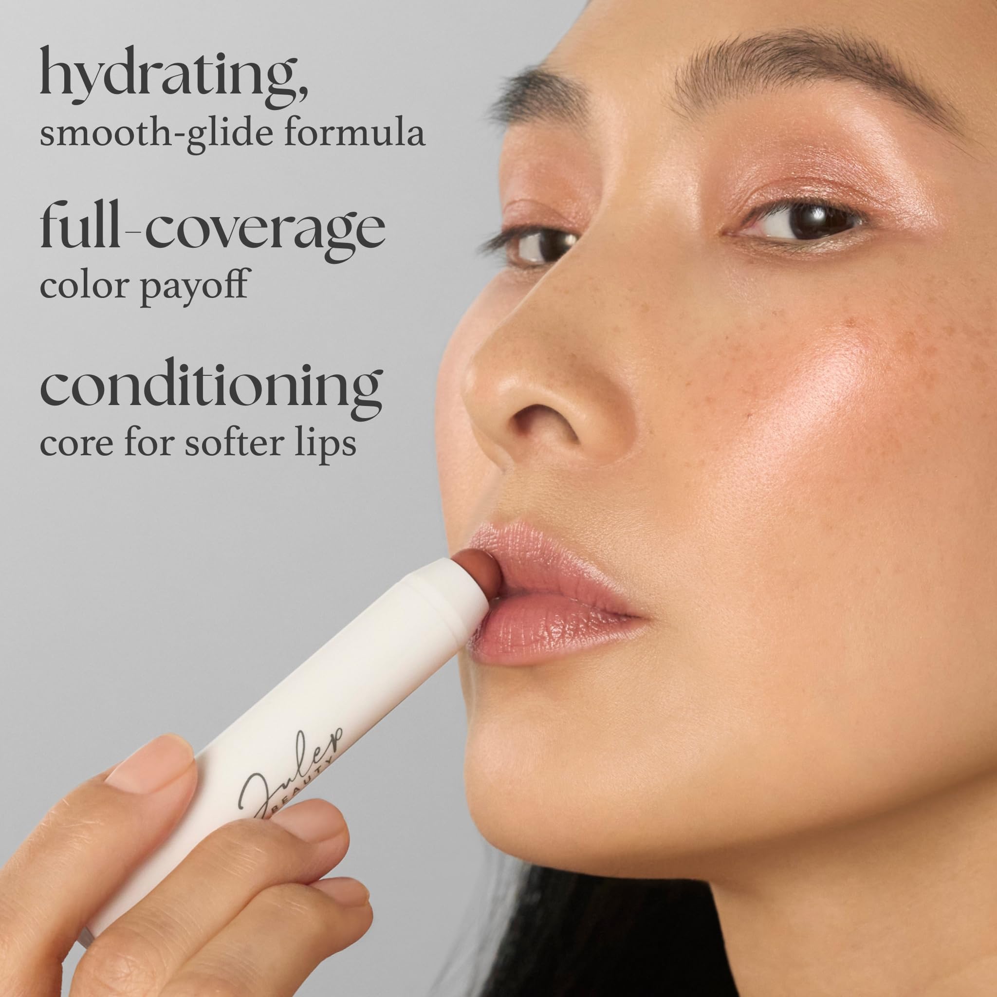 Julep It's Balm Tint close-up of vitamin E core reveals nourishing interior.