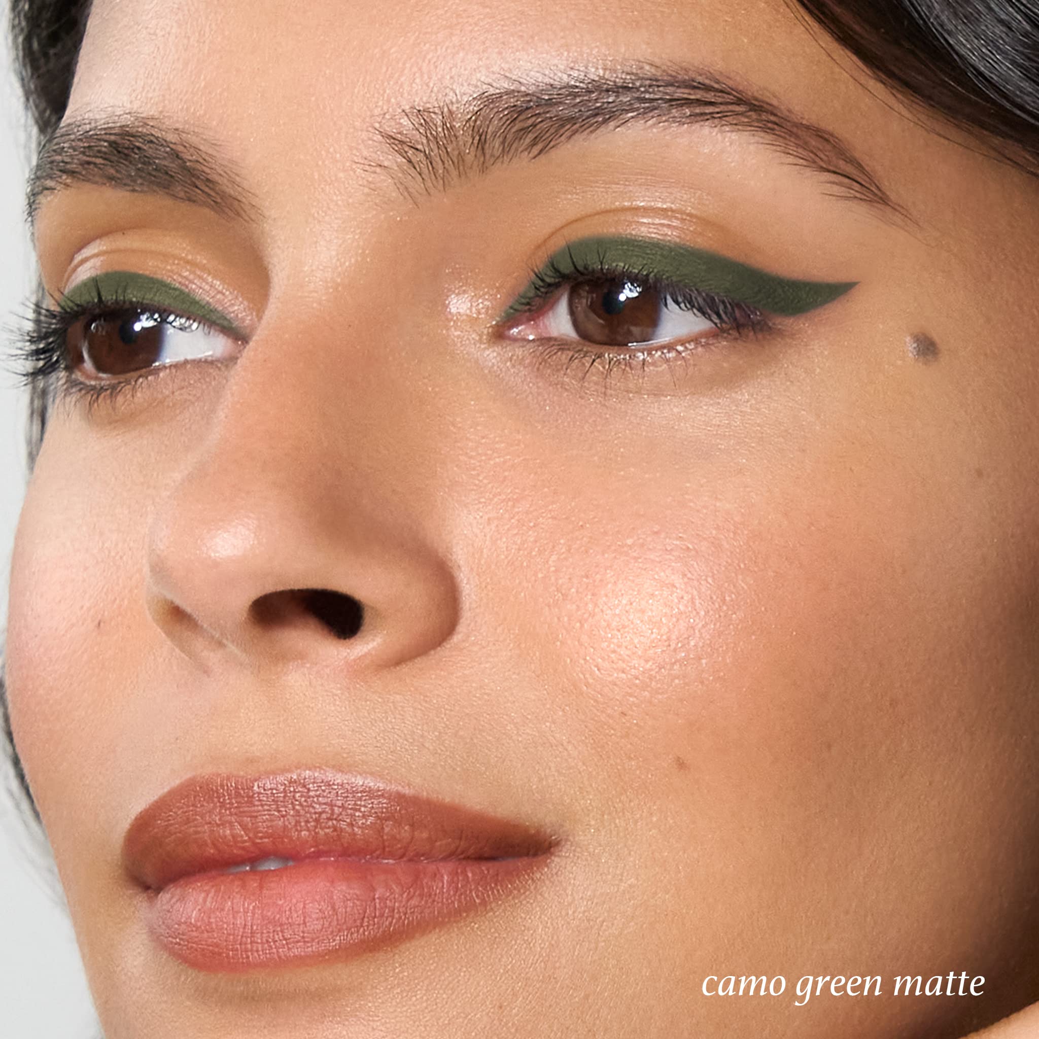 Julep camo green matte eyeliner remains vibrant during wear