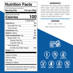 Julian Bakery ProGranola Vanilla Cinnamon packaging shows gluten-free, grain-free formula
