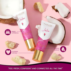 Close-up of DHEA, coconut oil, and shea butter in Julva formula