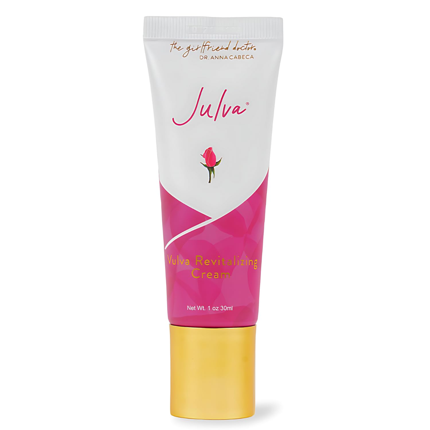 Julva feminine cream tube close-up showing smooth texture for daily moisture