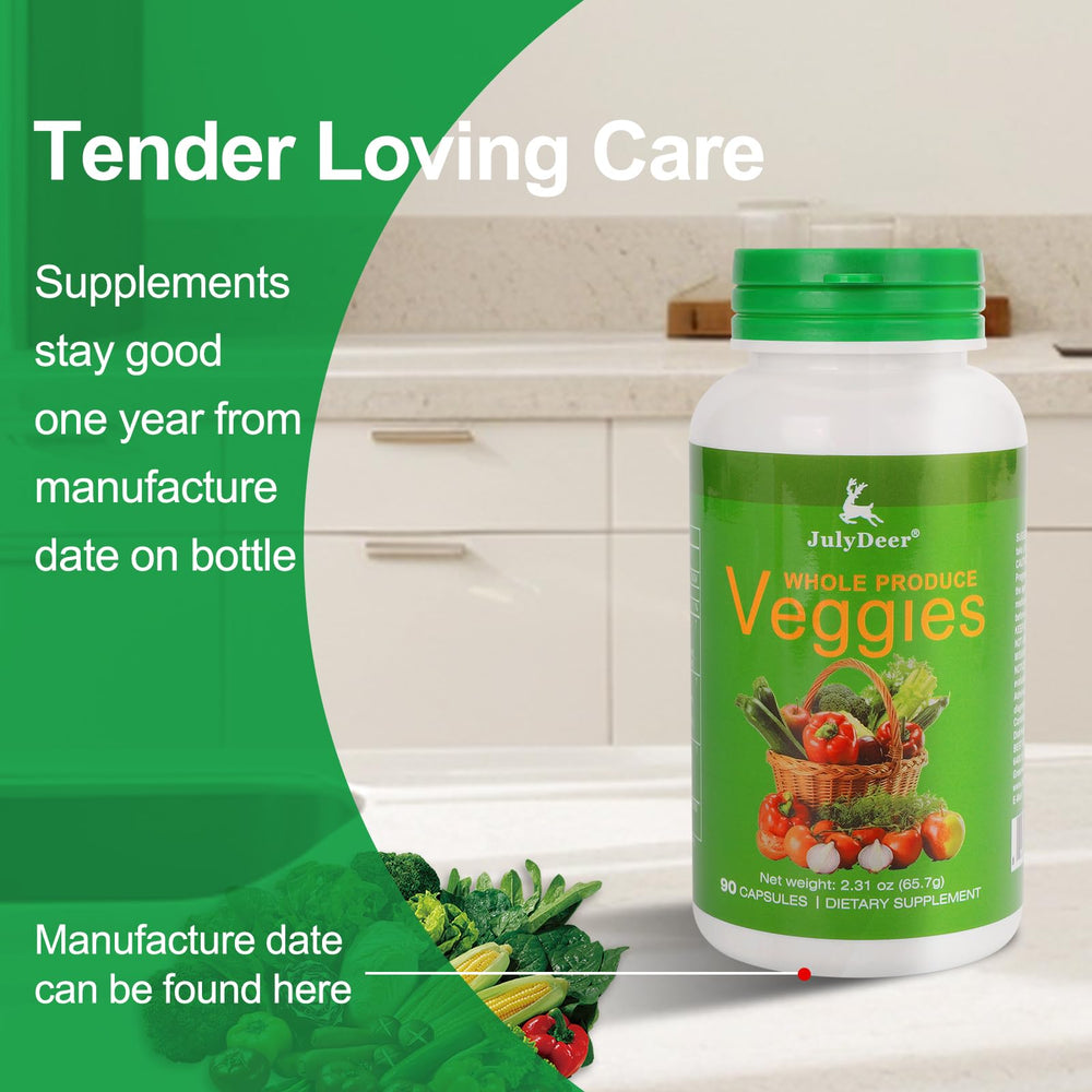 JulyDeer bottle nutrition facts panel highlights daily antioxidant support