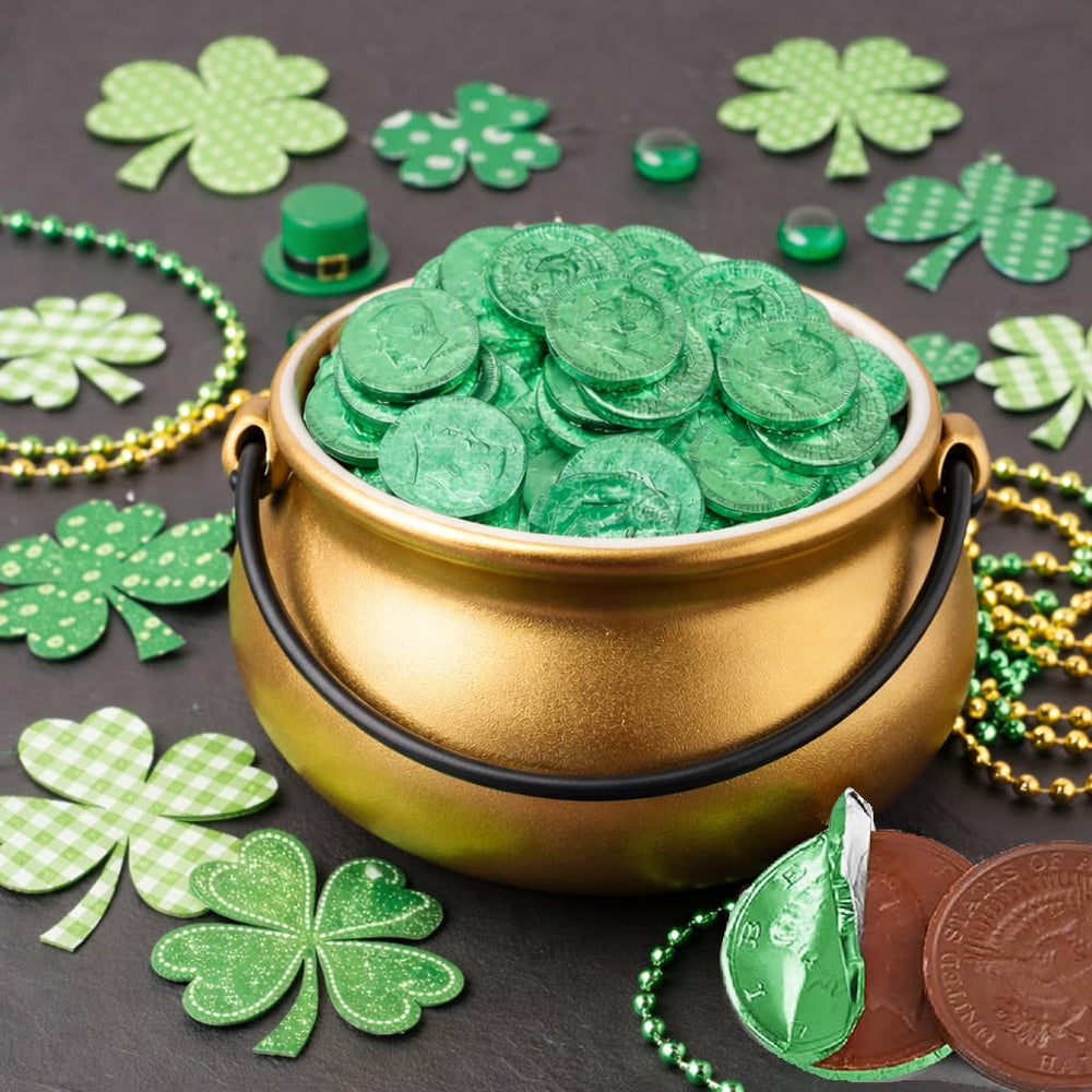 Jumblet St Patrick's green coins in festive foil, ideal for candy bowls and gift bags.