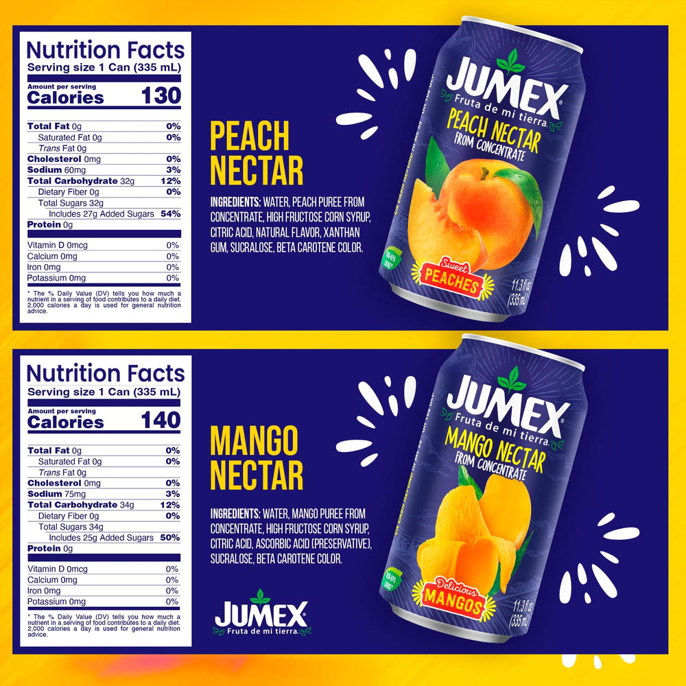 Jumex Peach Nectar bottle pour highlights sunny fruit sweetness for cocktails