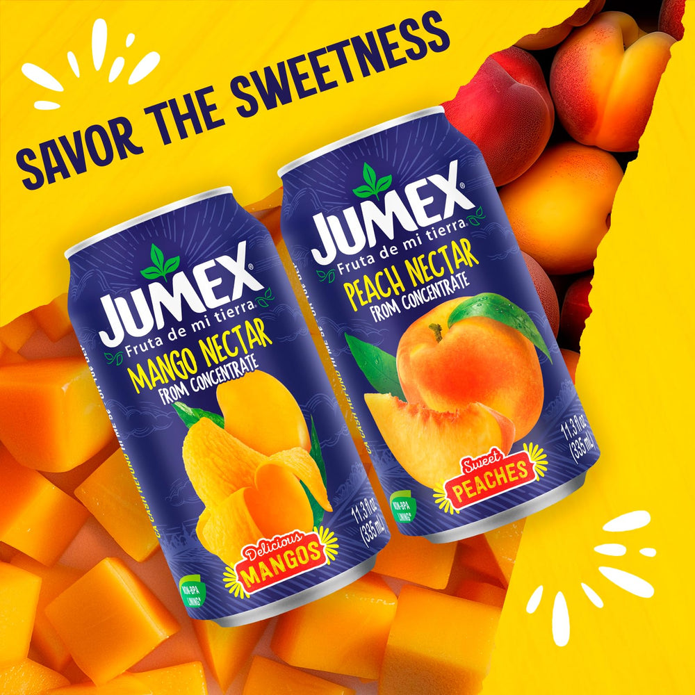 Jumex drink served in glass suggests versatile use in smoothies or punches