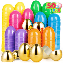 Jumlys 50pcs Easter eggs set in bright colors for quick backyard egg hunts