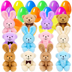 Jumlys 12-pack prefilled Easter eggs with colorful shells for quick setup.