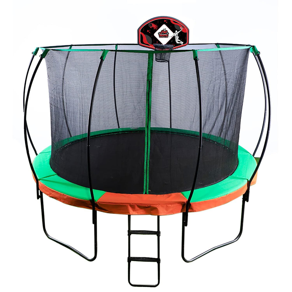 Jump Tastic Trampoline Hoop universal clamp compatibility with many poles.