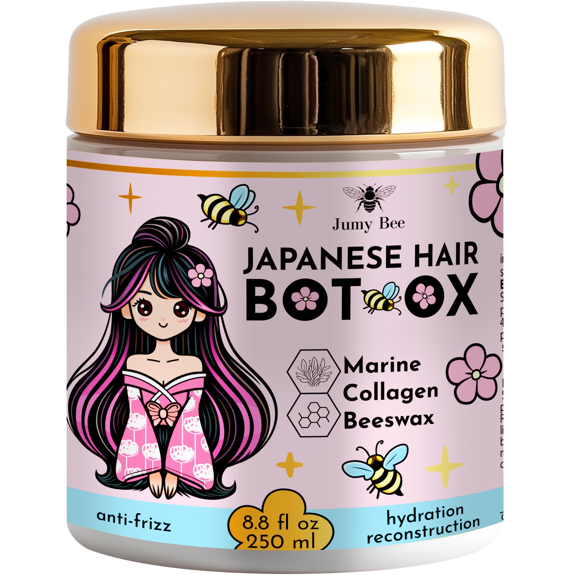 Jumybee B-Tox hair mask jar showing premium conditioning for damaged hair