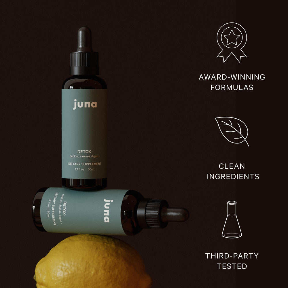 Juna Detox Chlorophyll Drops third-party tested for purity and potency.