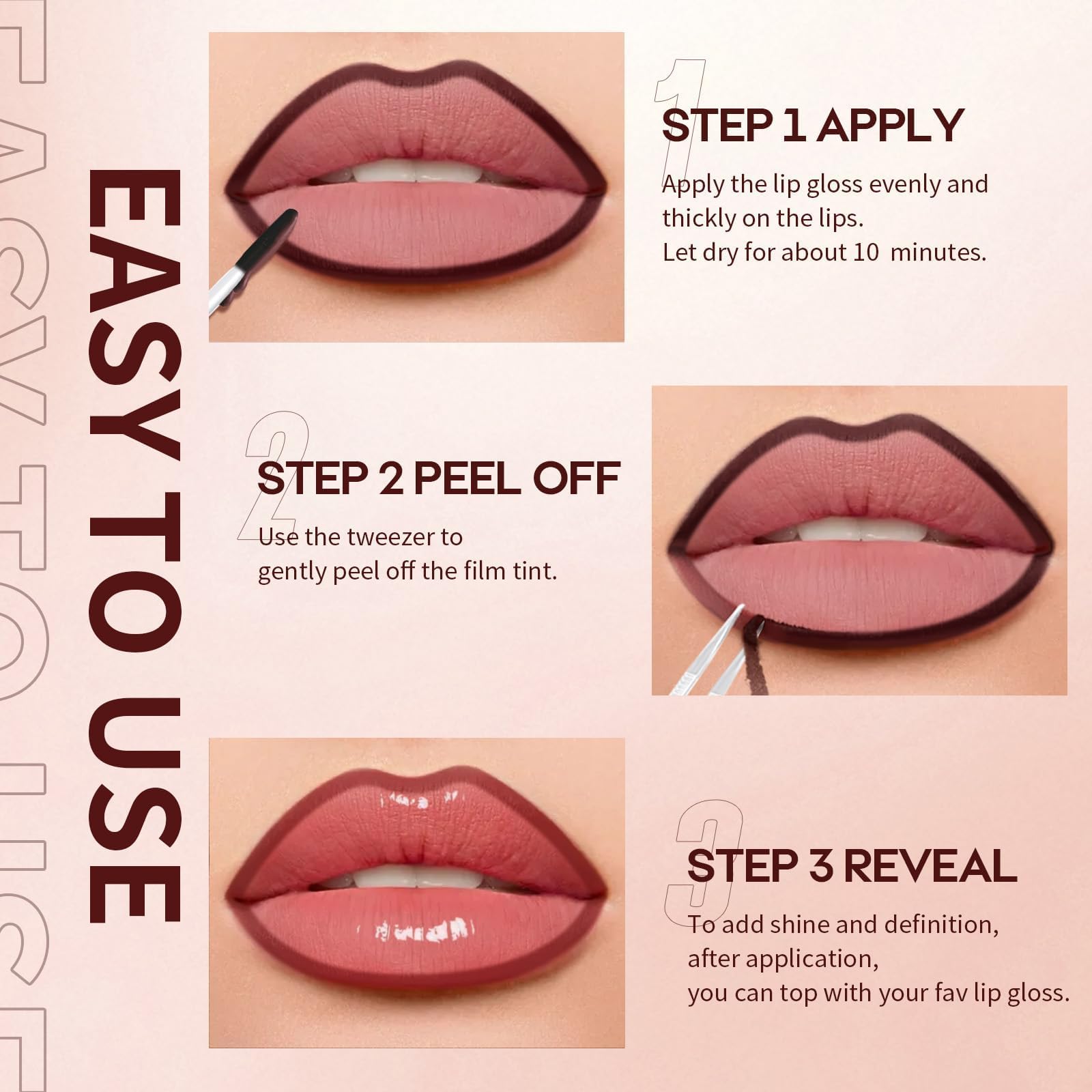 JUNECODE matte soft finish lip tint feels lightweight on lips