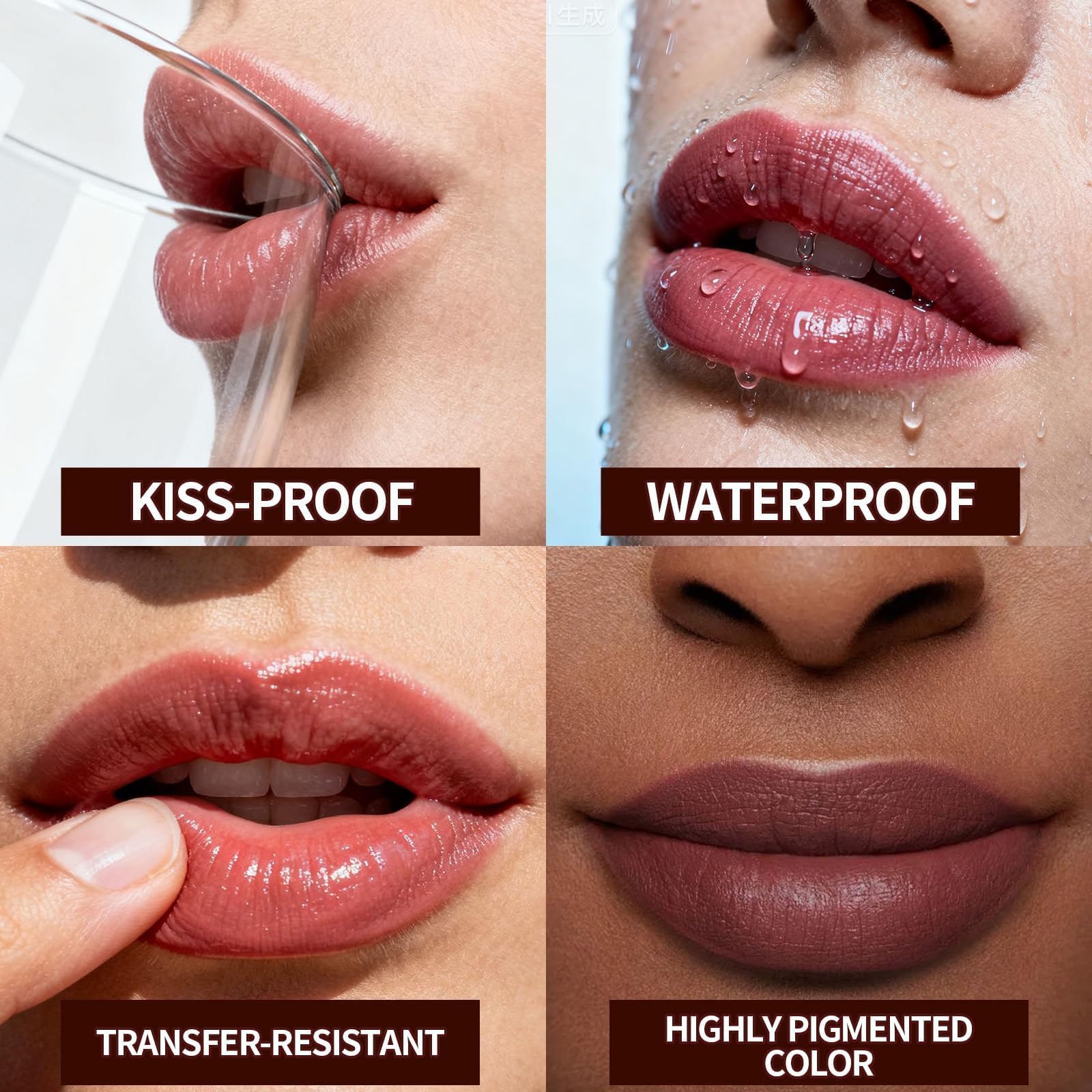 JUNECODE peel-off lip tint close-up shows natural matte finish