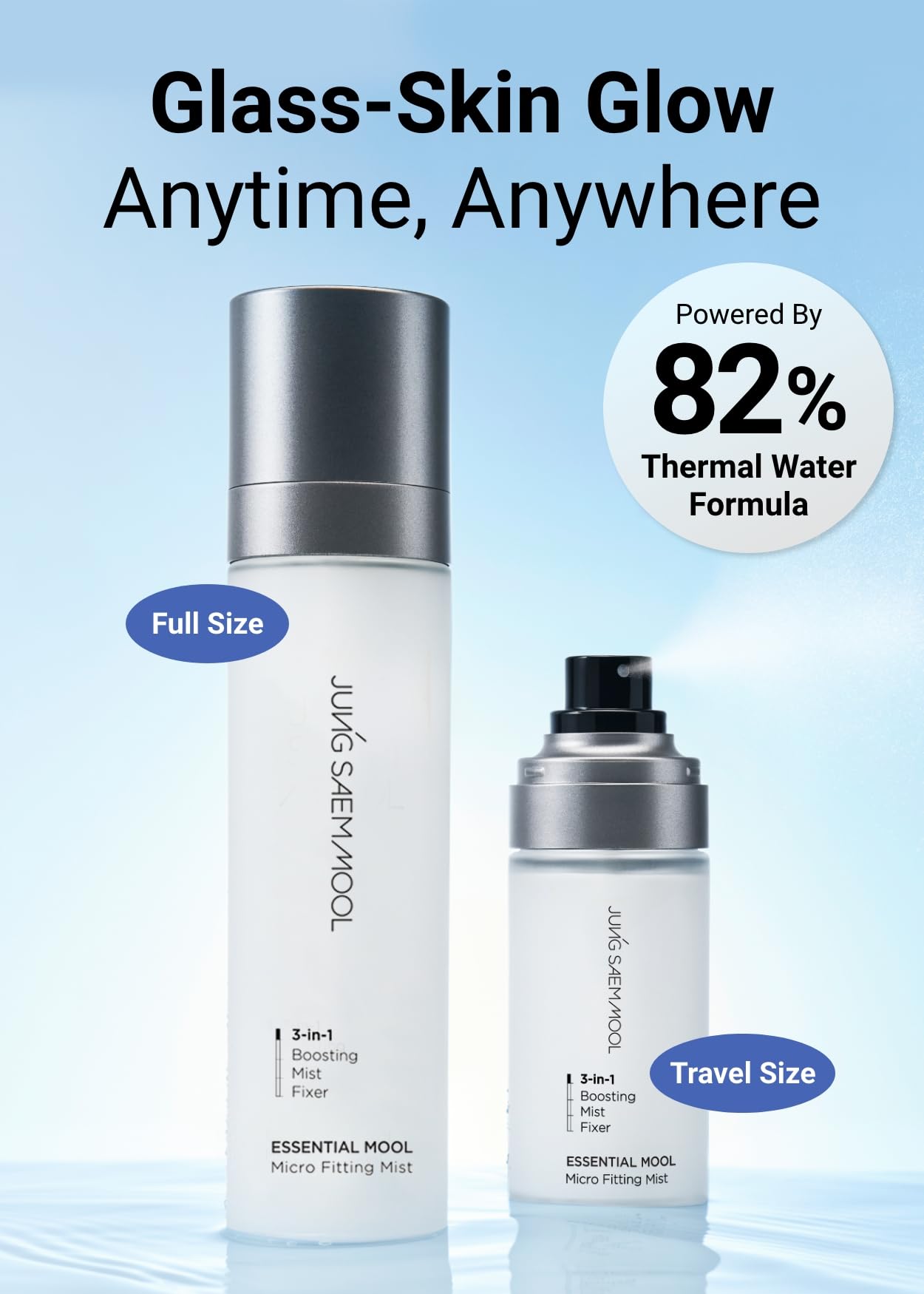 JUNG SAEM MOOL Essential Mool Micro Fitting Mist travel size bottle for on the go touch ups
