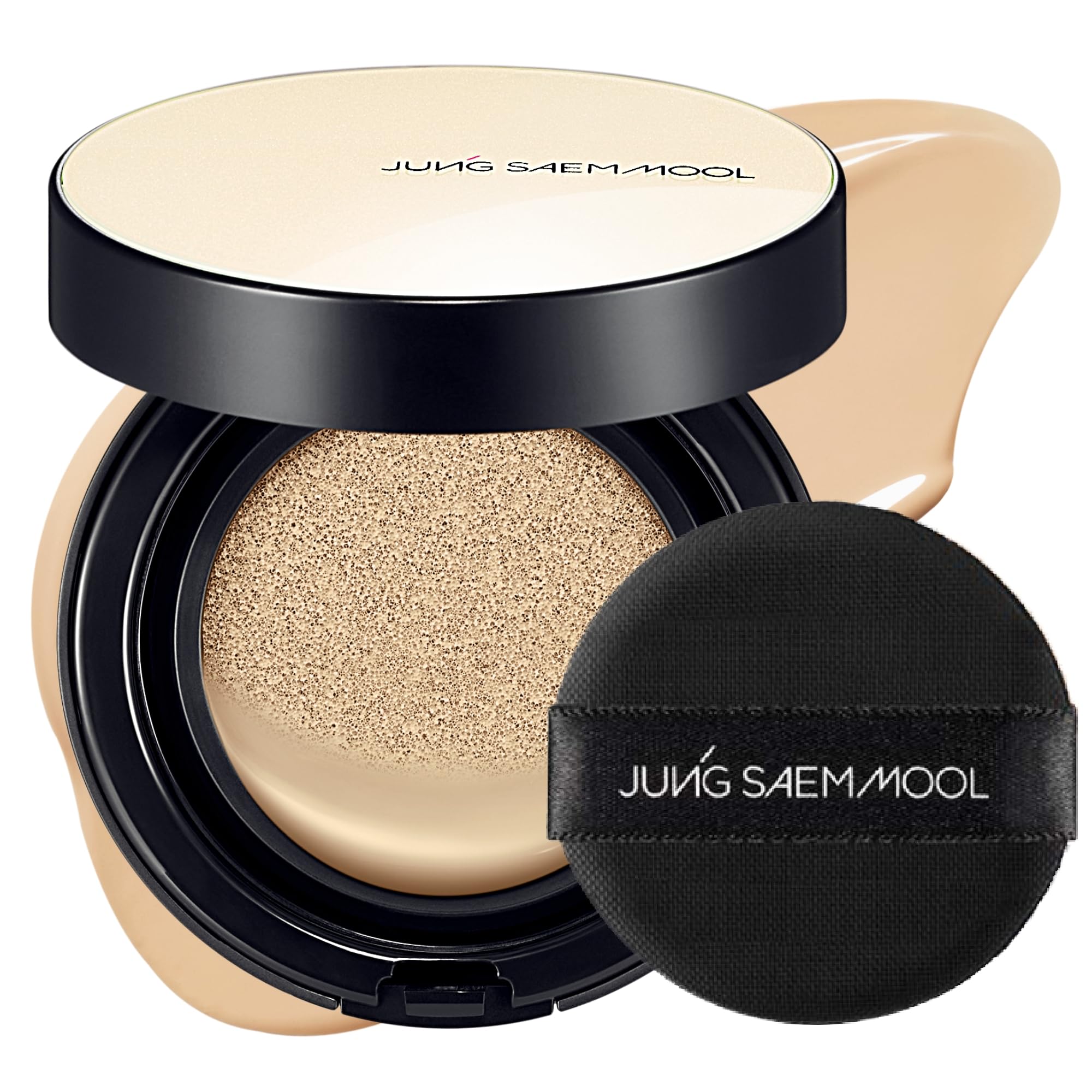 JUNG SAEM MOOL Essential Skin Nuder Cushion bottle shows natural radiant finish for daily glow.
