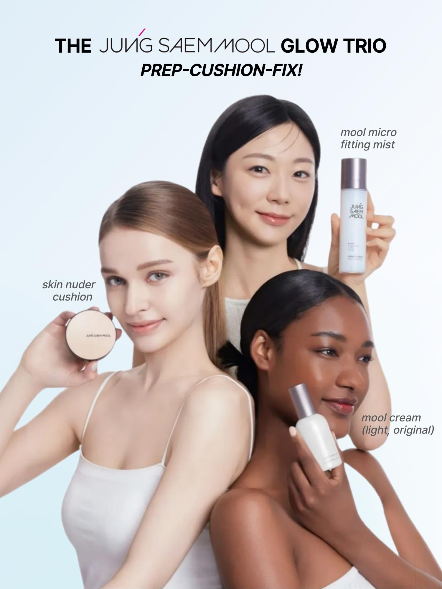 Packaging note for JUNG SAEM MOOL Essential Skin Nuder Cushion indicates refill not included.
