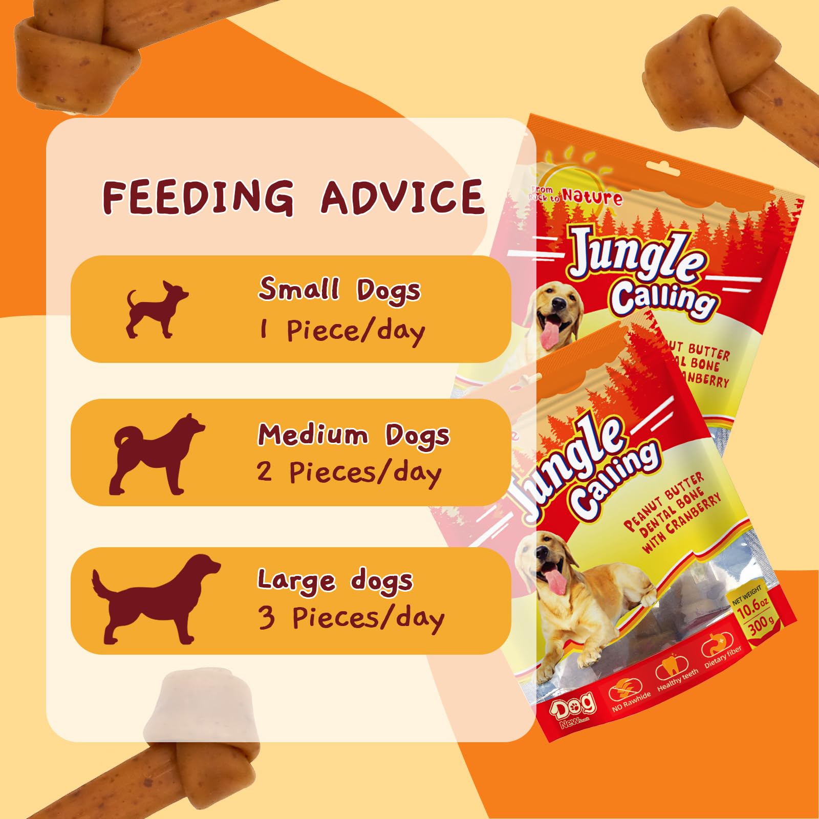 Jungle Calling bonding treats ideal for walks, hikes, and training sessions.