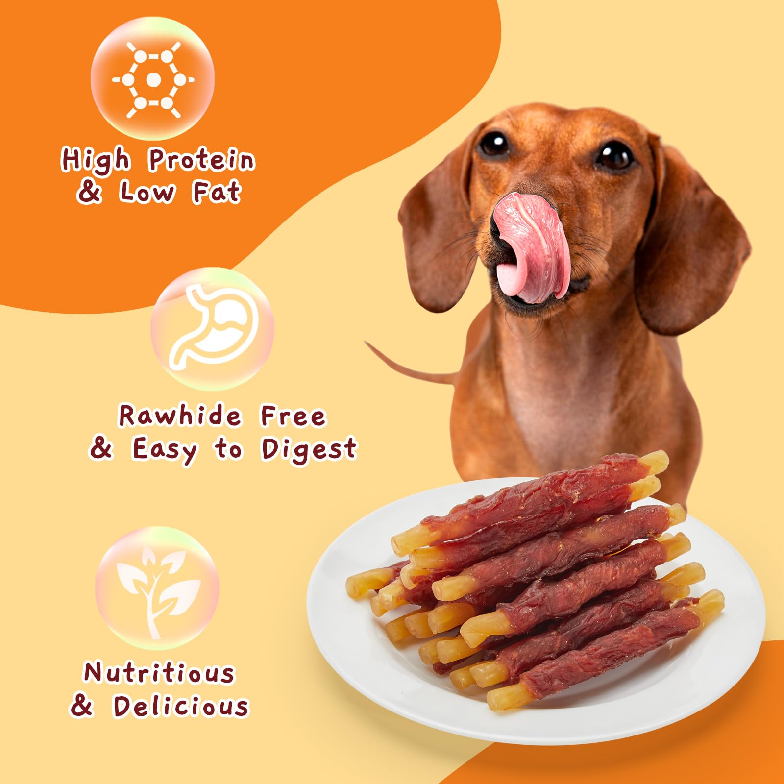 Jungle Calling Duck Wrapped Cod Sticks rawhide-free—gentle on digestion and teeth.