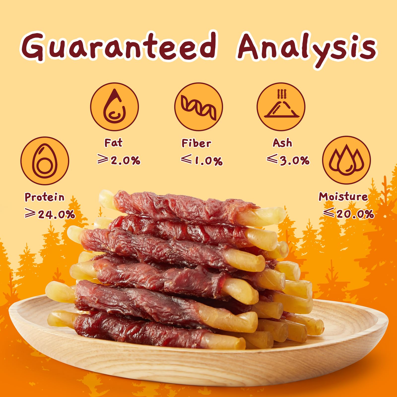 Jungle Calling Duck Wrapped Cod Sticks training reward—high value treat for motivation.