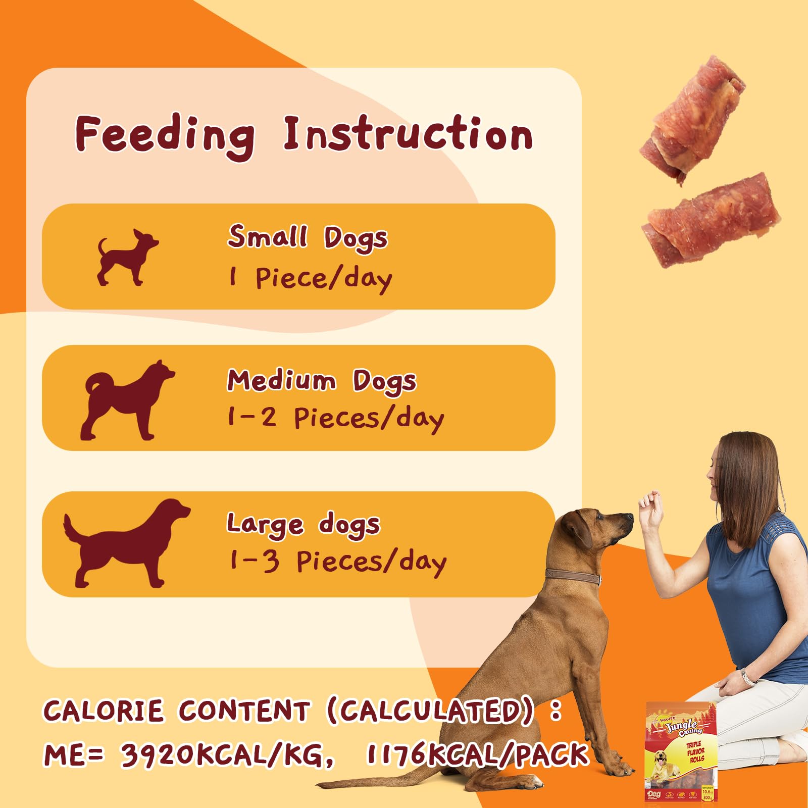 High-protein Jungle Calling dog treat shown for feeding and energy support.