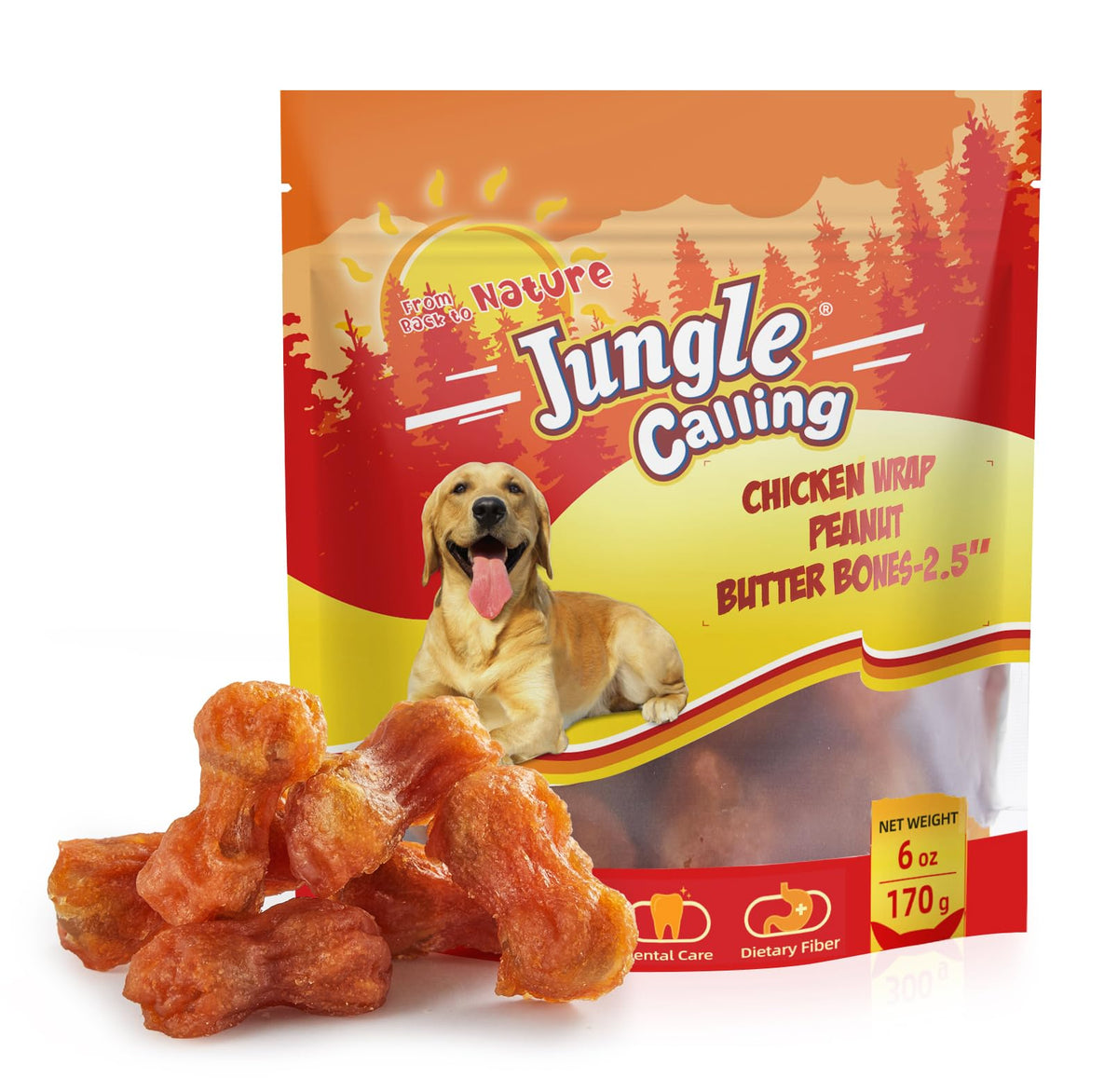Jungle Calling emballage des friandises sans cuir, pratique pour l’entraînement et les repas de chien.