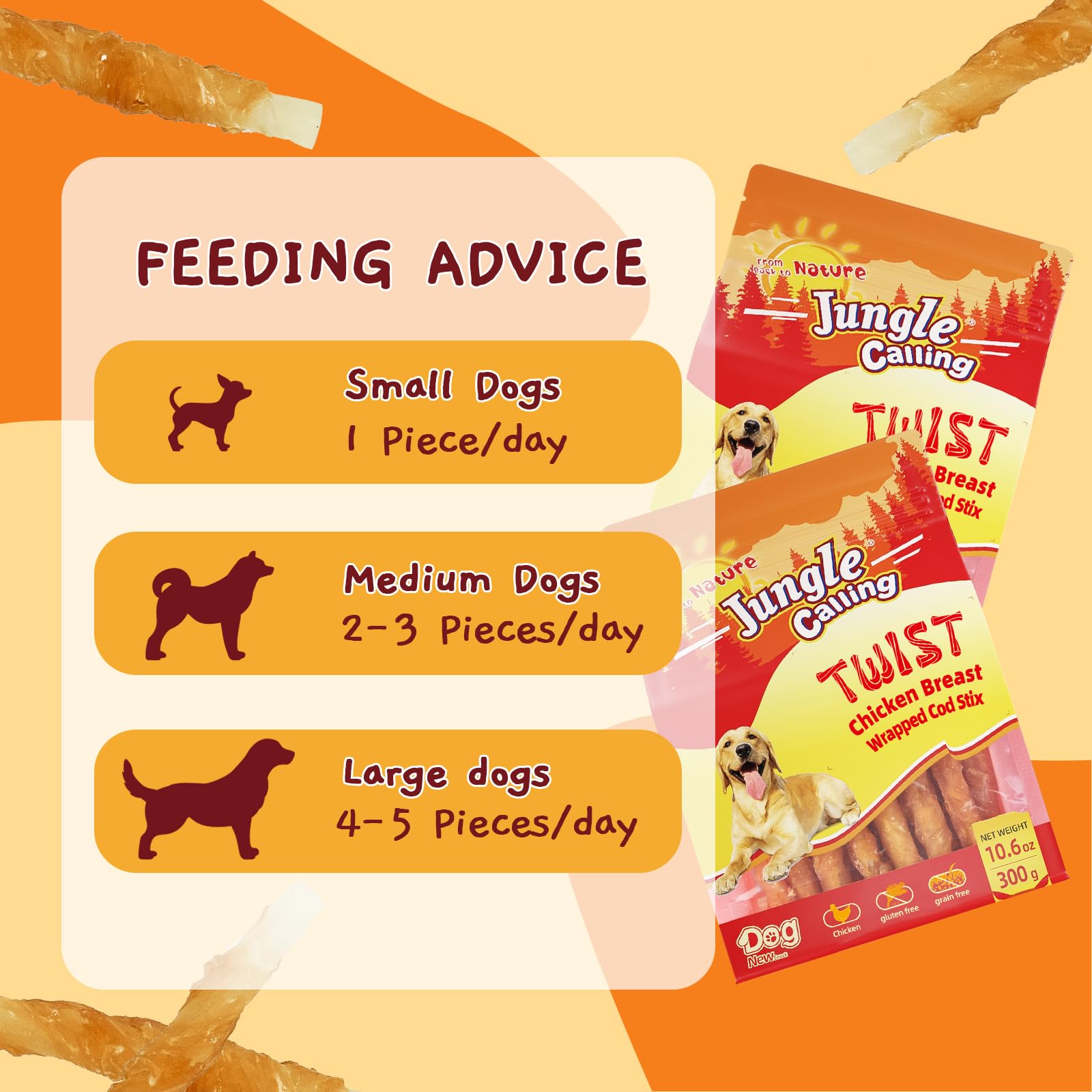 Jungle Calling puppy-teething soft chews suitable for teething pups