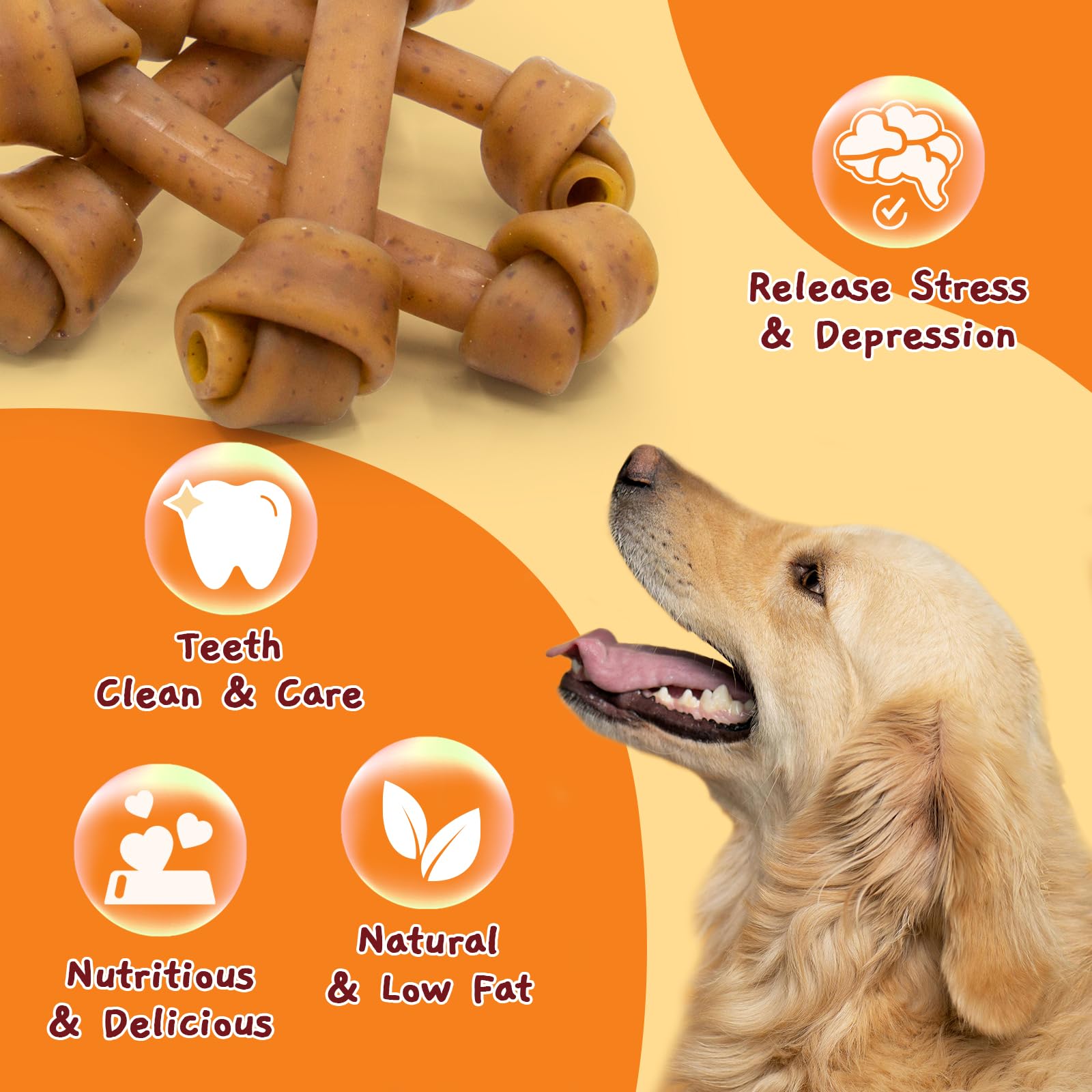 Jungle Calling rawhide-free safety chews designed to be stomach-friendly.