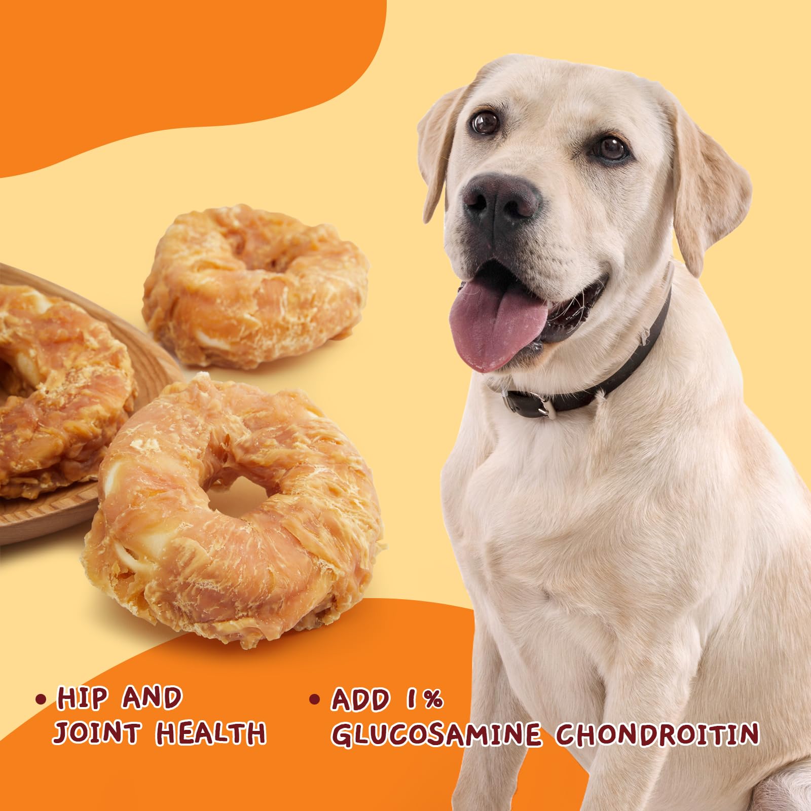 Jungle Calling donut-shaped rawhide chew