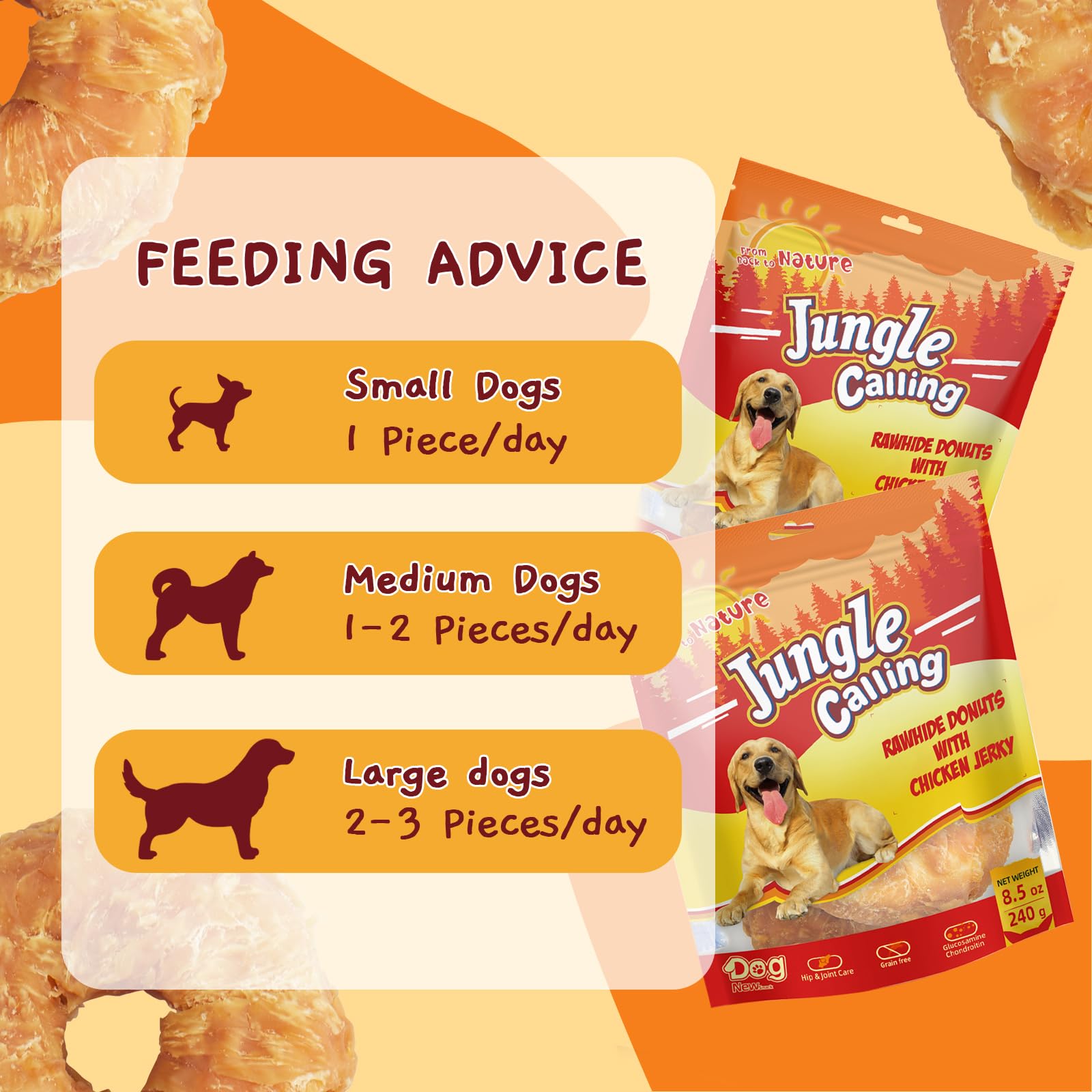 Jungle Calling training rewards: dog accepting chew during obedience session