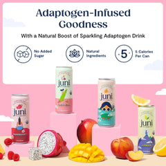 JUNI tropical adaptogen can offering exotic flavor and calm focus.