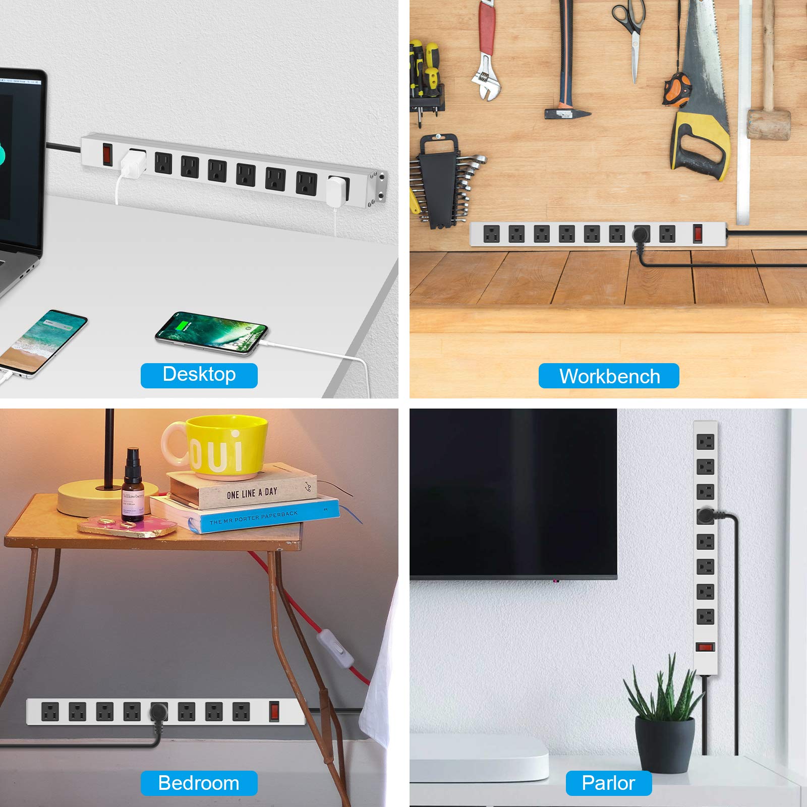 JUNNUJ wall-mount screws kit enables secure, space-efficient installation.
