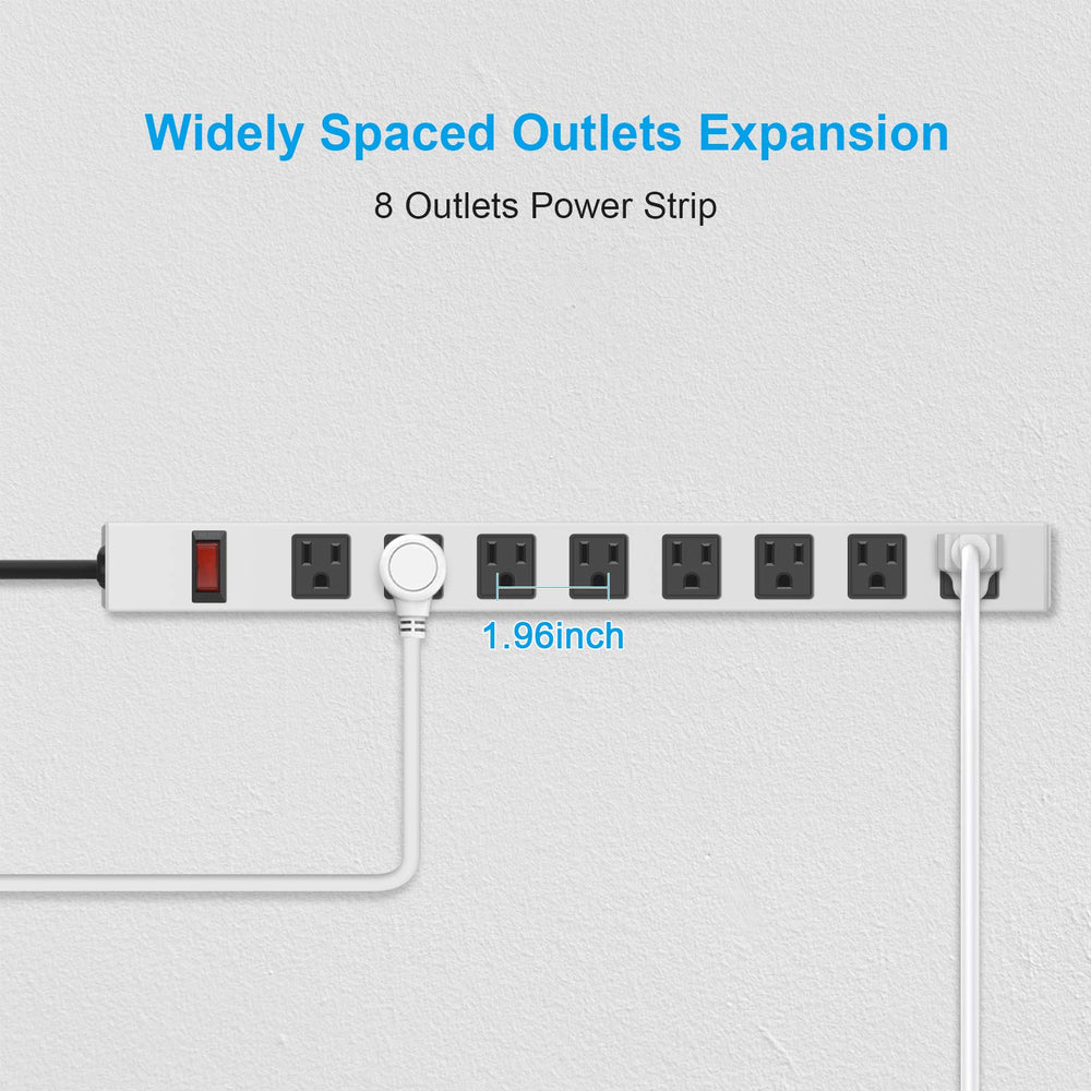 JUNNUJ wide-spaced outlets prevent plug clustering during busy sessions.