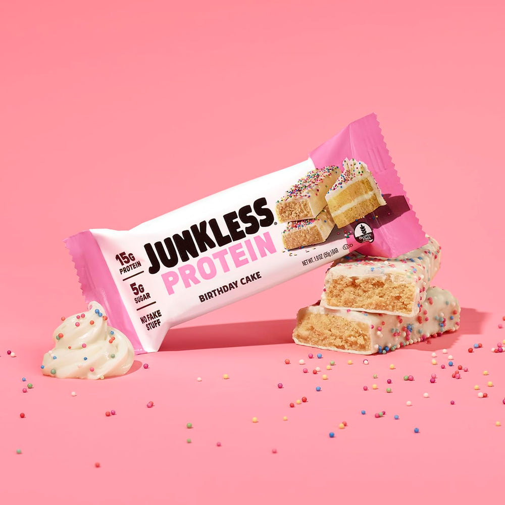 Junkless Birthday Cake Bar glaze detail showcasing texture and taste.