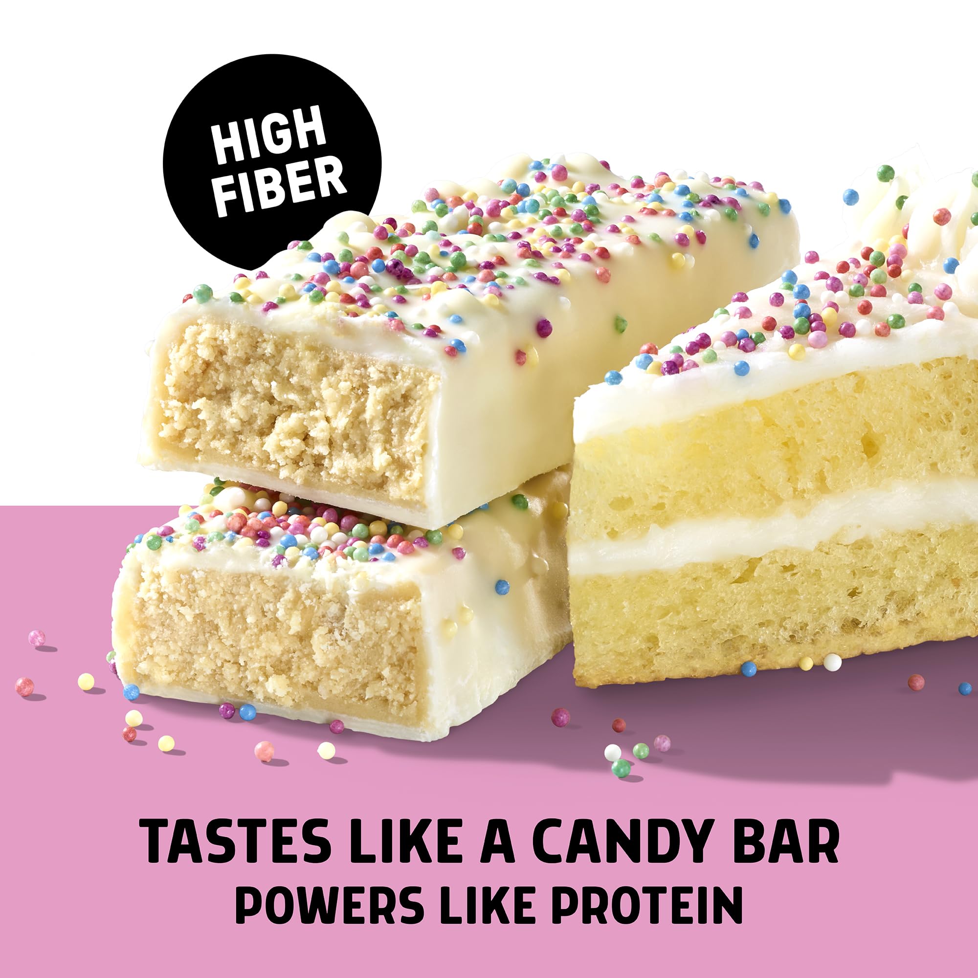 Junkless Birthday Cake Bar on shelf, family-friendly snack with clean ingredients.