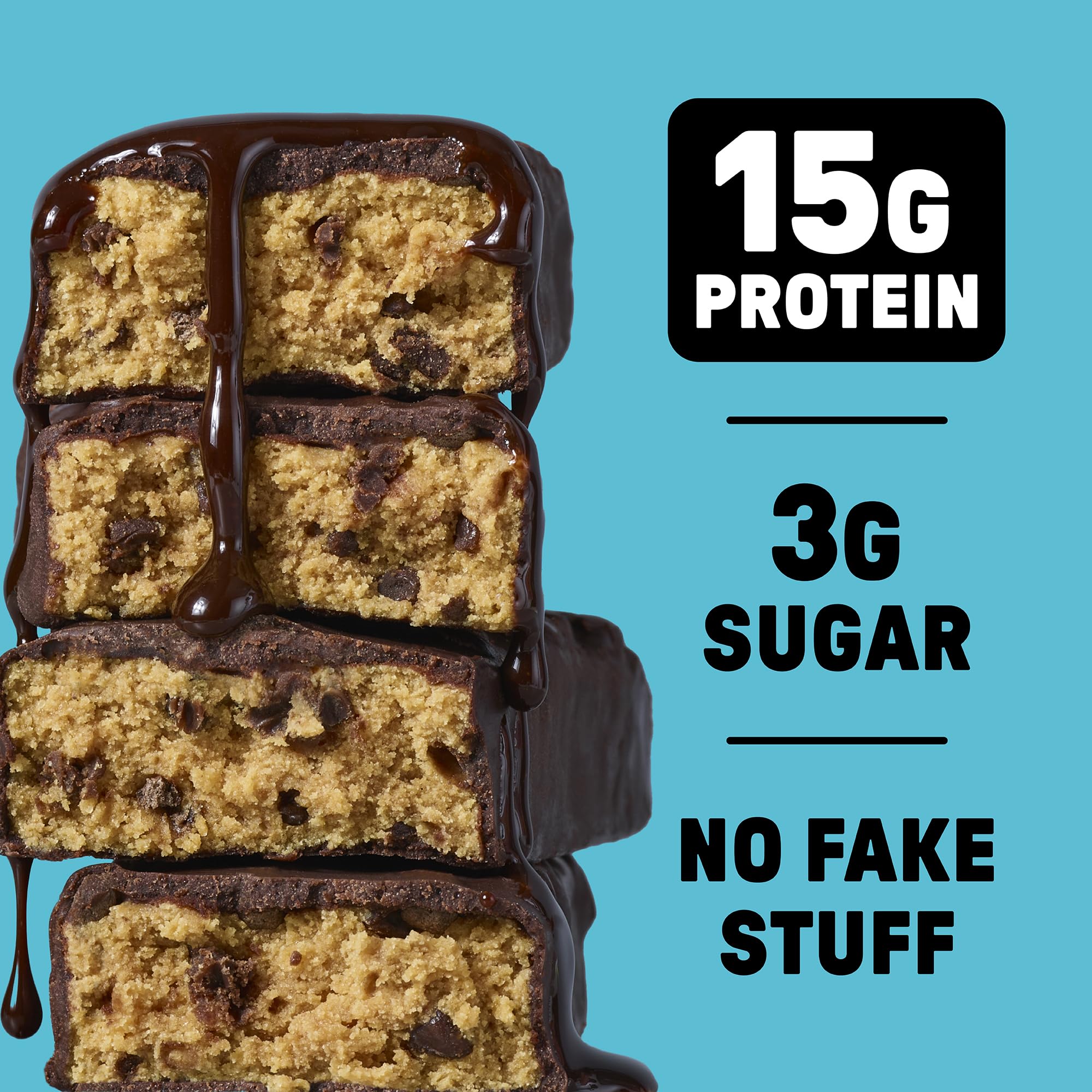 JUNKLESS Chocolate Chip Cookie Dough Bar wrapping on display
