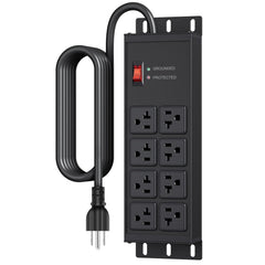 JUNNUJ heavy-duty surge protector with 8 outlets and a 6 ft cord for workshops.