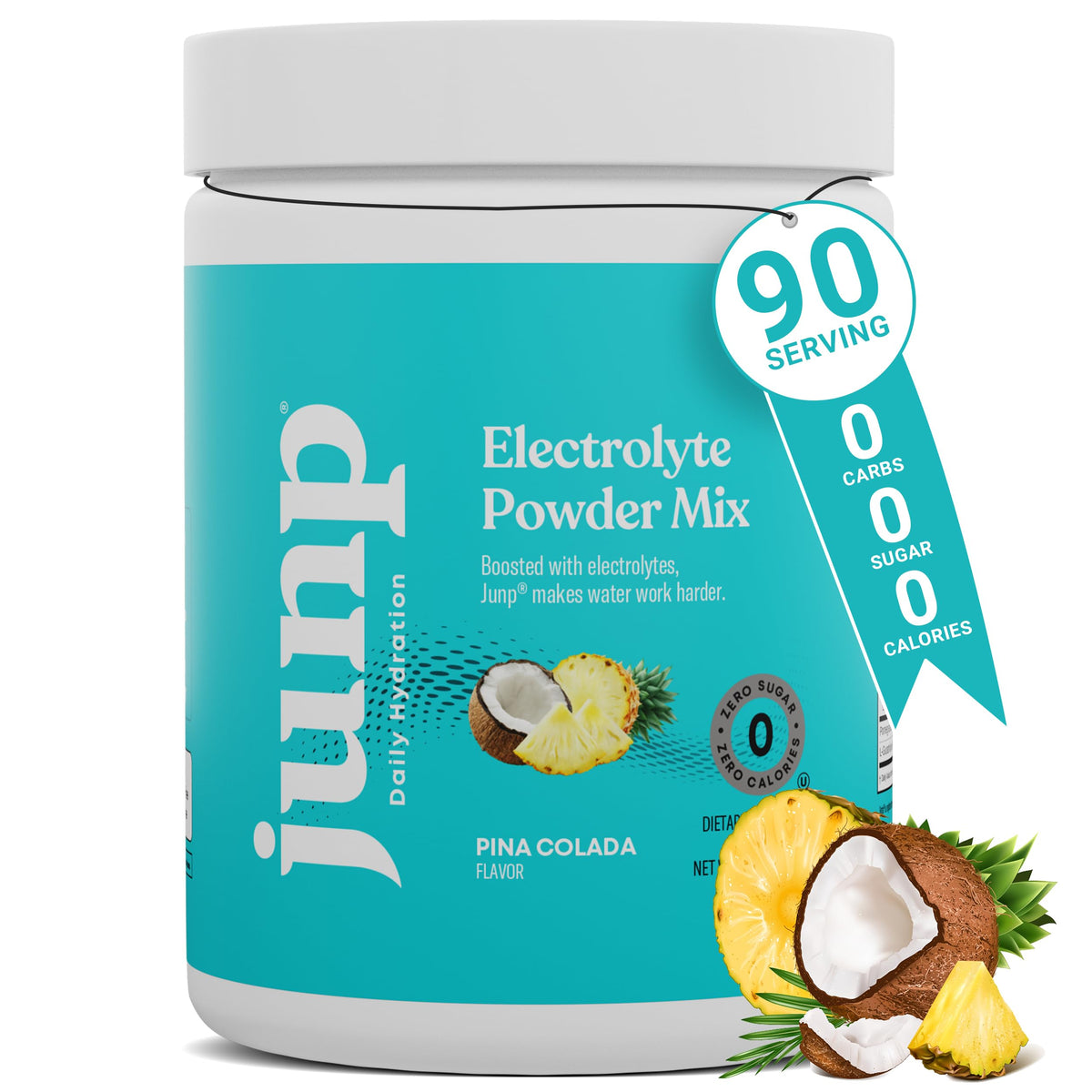 JUNP electrolytes pina colada tub highlights tropical hydration support
