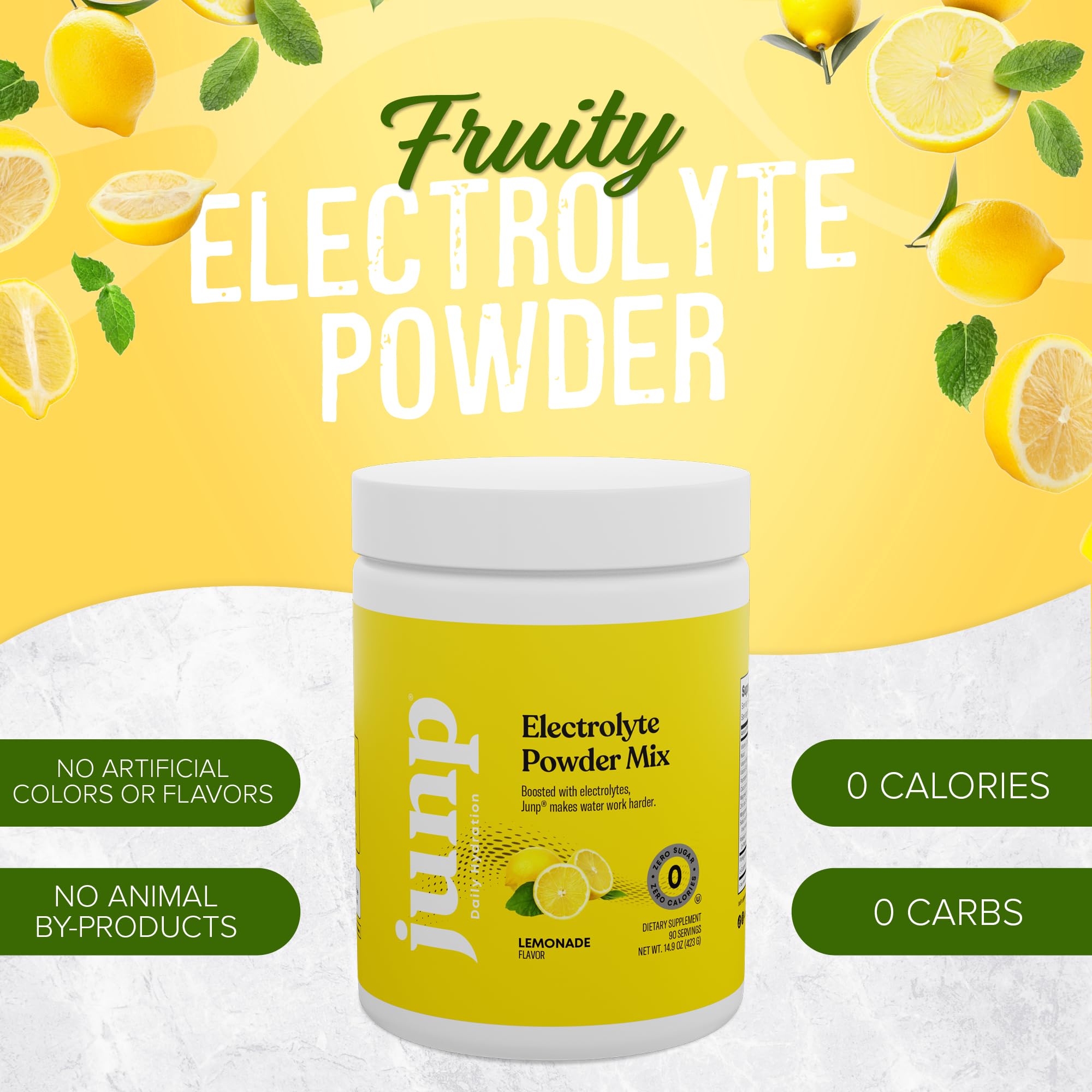 JUNP Lemonade Electrolyte Powder scoop measuring the serving portion.
