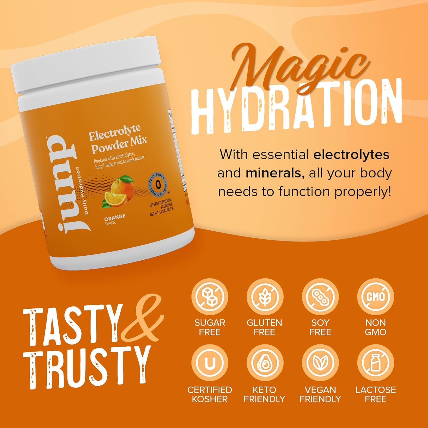 JUNP orange flavor with citrus slices visual.