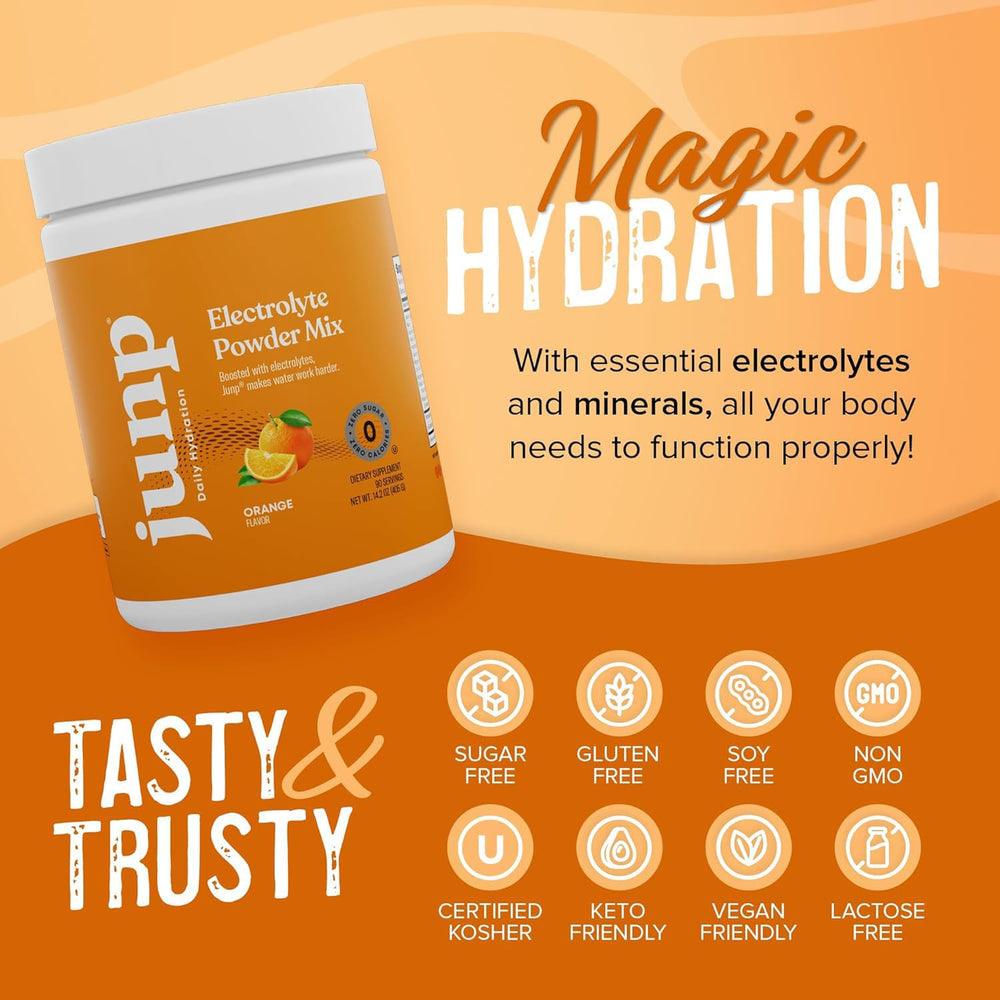 JUNP orange flavor with citrus slices visual.